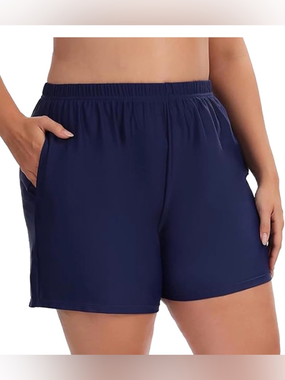 Women's Plus Swim Shorts High Waisted Suit Tankini Trunks with Pocket-SIZE 3XL